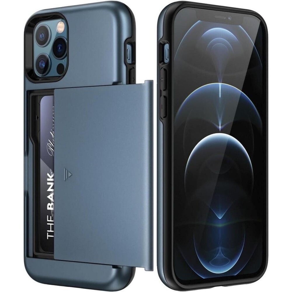 ETech Wallet Case for iPhone 12/12 Pro 6.1-Inch with Card Holder, Dual Layer